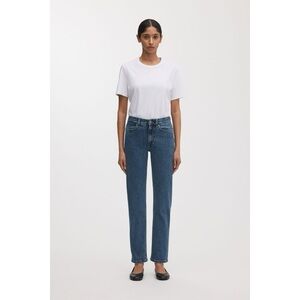 NWT ASKET The Standard Jeans Straighter Stone Wash Organic Cotton Blue Denim